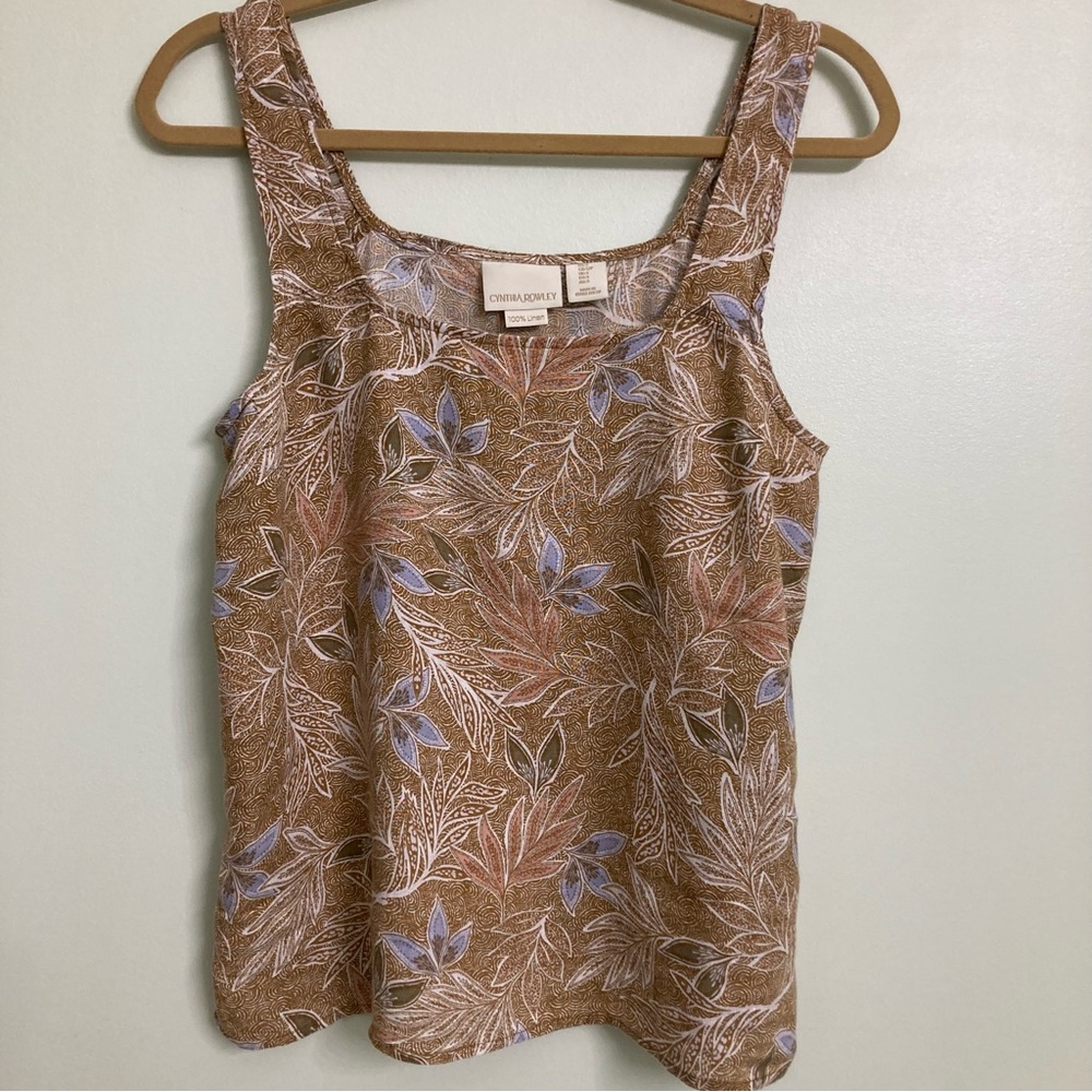 100% soft linen Cynthia Rowley tank top